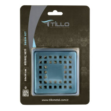 Трап TM210-TILLO пласт. решетка и рамка с нерж 100х100, гориз. DN50, сухой затвор (поворотный), Турция