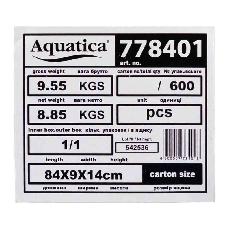 Насос Aquatica 778405 Центробежный 1.1кВт H 143(107)м Q 45(30)л/мин Ø80мм 60м кабеля (3QJED2-33-1.1)