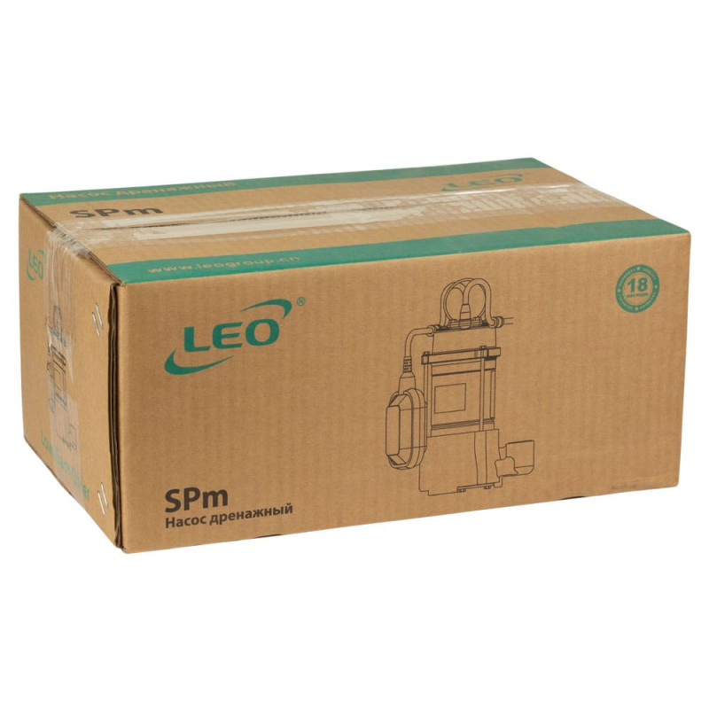 Насос дренажний 0.37кВт Hmax 42м Qmax 35л/хв LEO SPm37A (773251)