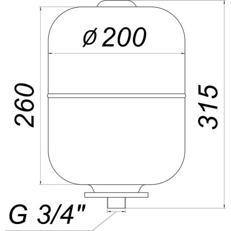 Гидроаккумулятор со сменной мембраной 8л ZILMET HY-PRO 10bar, белый ( 11H0000800 )